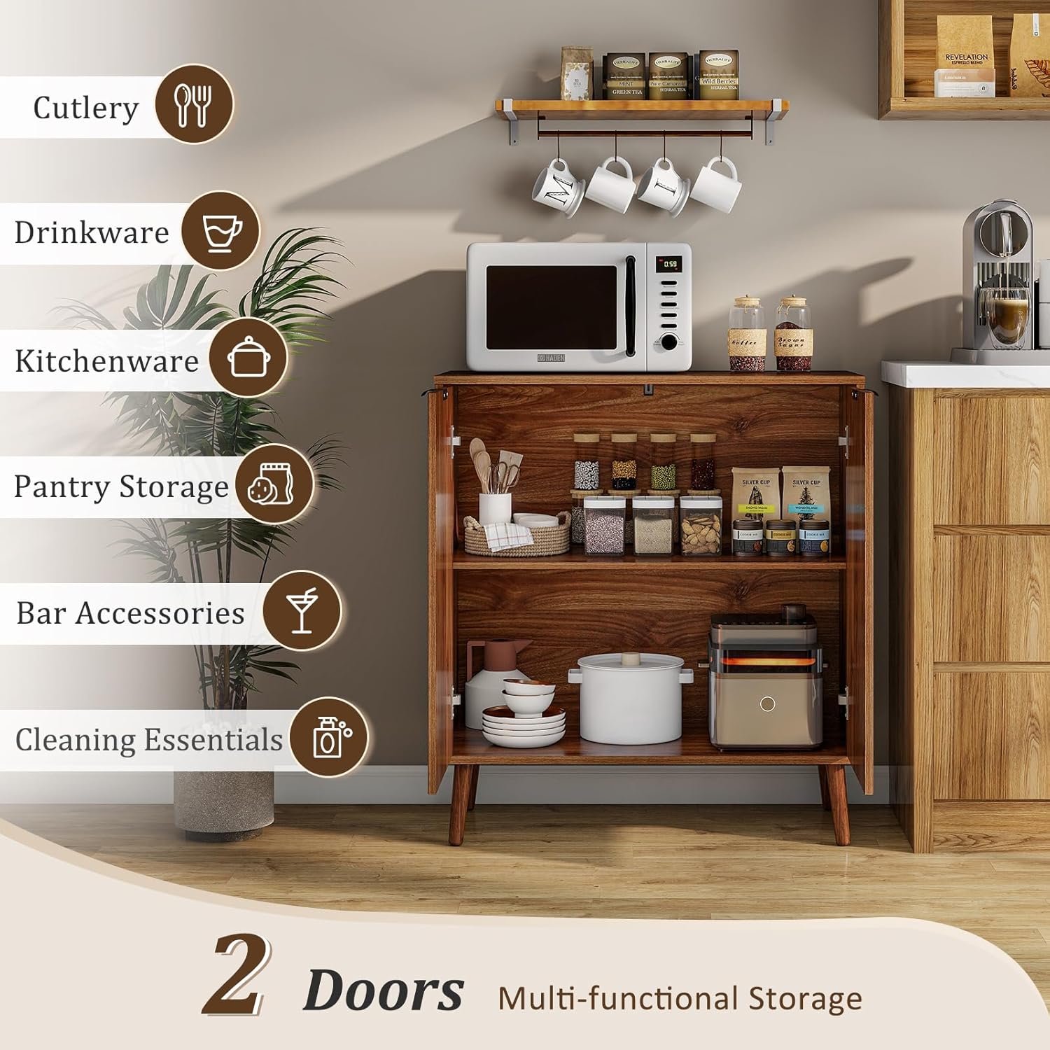 Fluted Design Multi-Purpose Sideboard