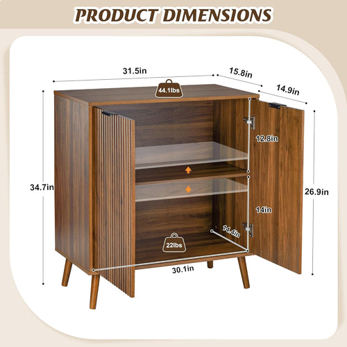 Fluted Design Multi-Purpose Sideboard